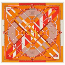 에르메스 Hermes SCIALLE 140 PARCOURS SANS FAUTE 스카프 오렌지 140cm