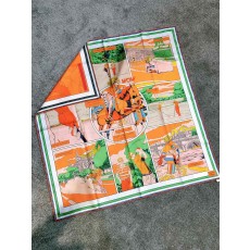 에르메스 Hermes Wow 양면 스카프 오렌지 90cm