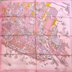 에르메스 Hermes THE BATTERY NEW-YORK SCARF 스카프 핑크 90CM