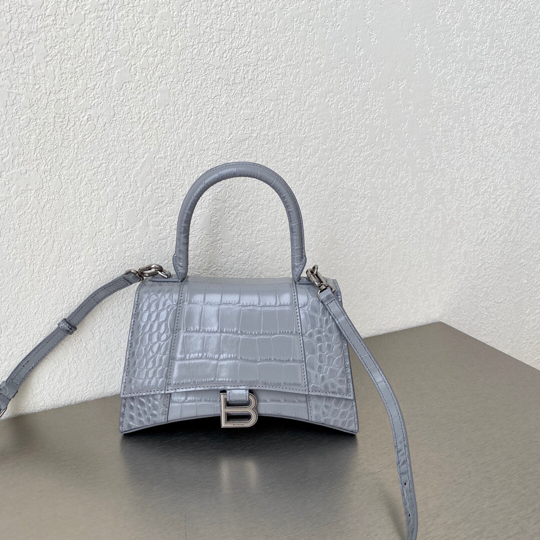 발렌시아가 Balenciaga 5935461 Hourglass 스몰 핸드백 그레이 23cm