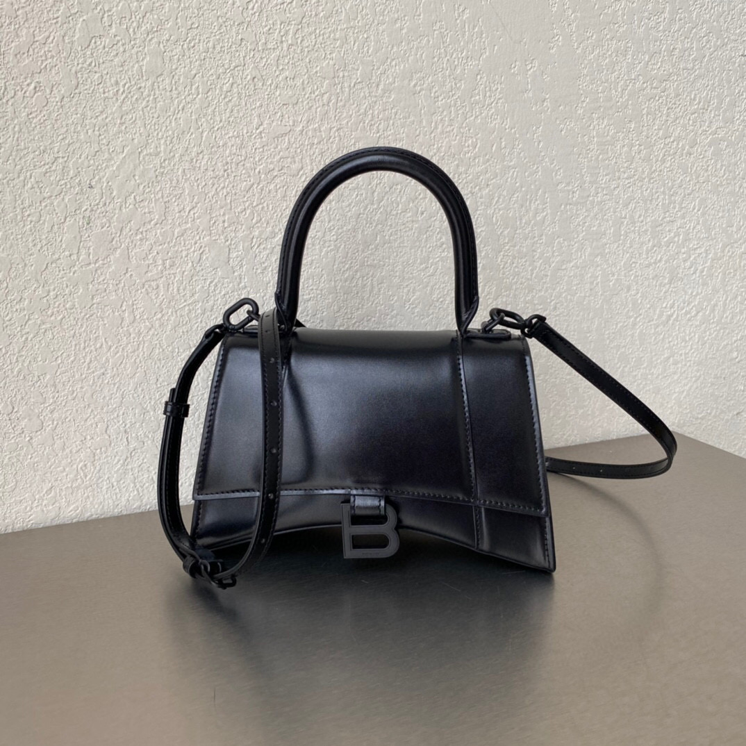 발렌시아가 Balenciaga 5935461 Hourglass 스몰 핸드백 블랙 23cm