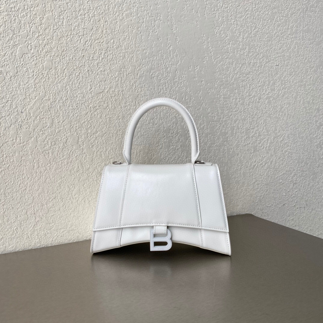 발렌시아가 Balenciaga 5935461 Hourglass 스몰 핸드백 화이트 23cm