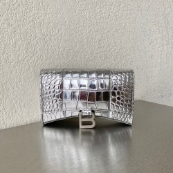 발렌시아가 Balenciaga 656050 글리터 머티리얼 Hourglass 체인 월렛 19cm