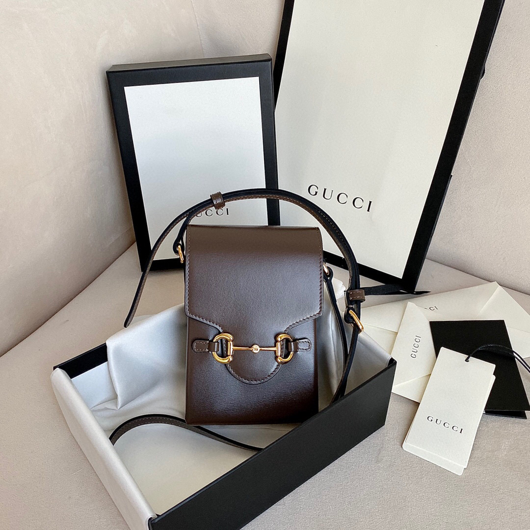 구찌 Gucci 625615 [구찌 홀스빗 1955] 미니백 17cm 棕