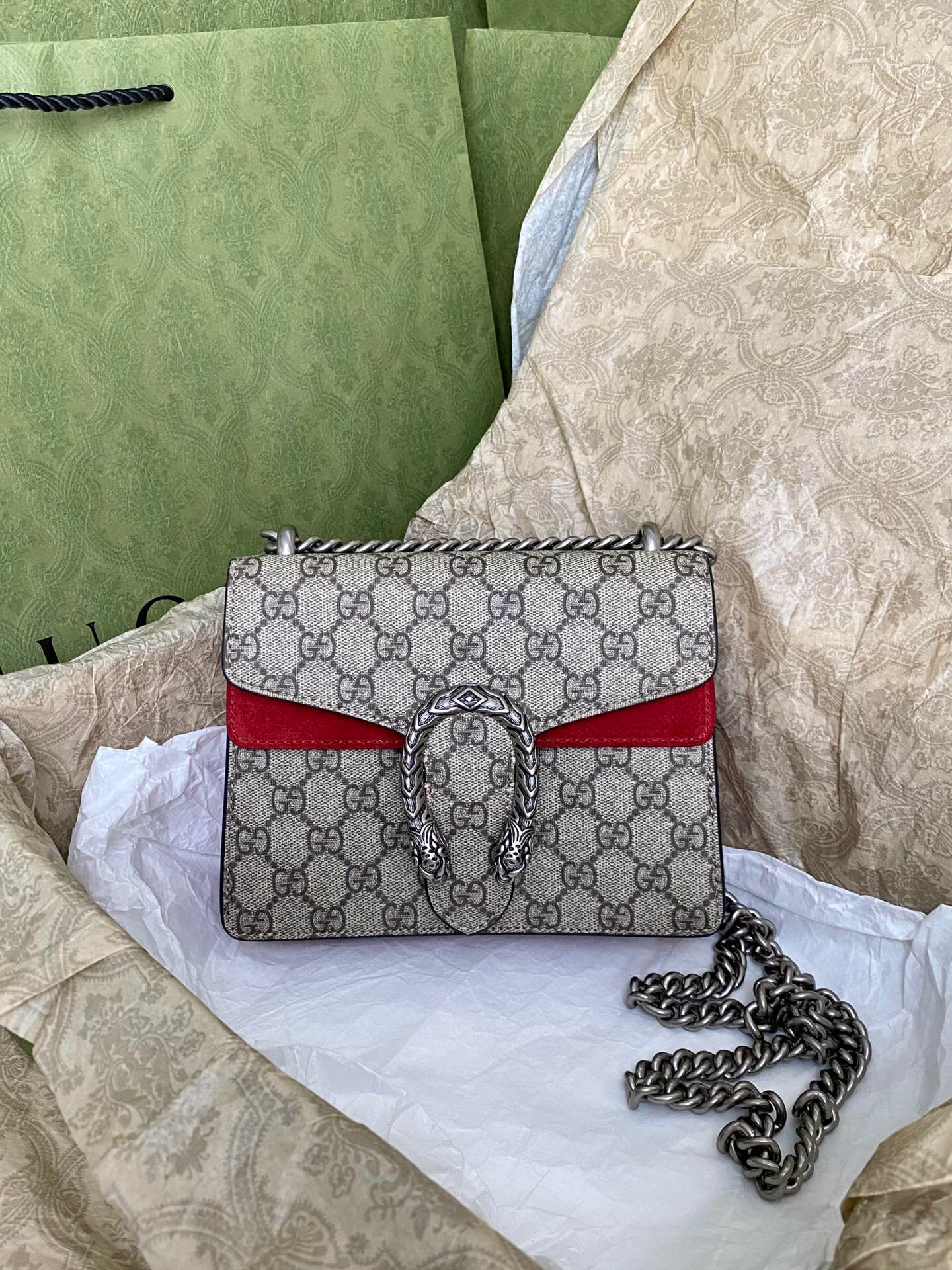 구찌 Gucci 421970 [디오니서스] GG 수프림 캔버스 미니 숄더백 20cm