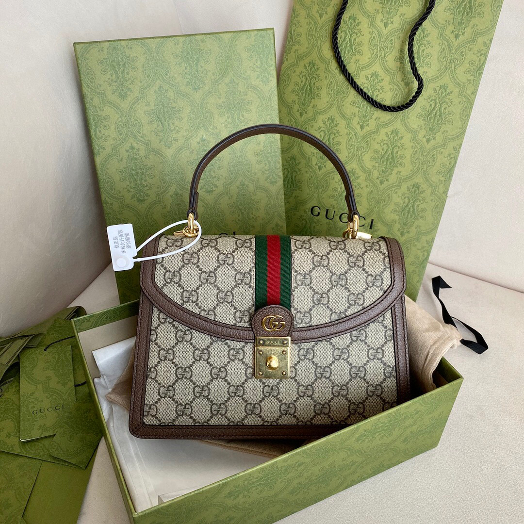 구찌 Gucci 651055 [오피디아] 웹(Web) 디테일의 스몰 탑 핸들백 25cm