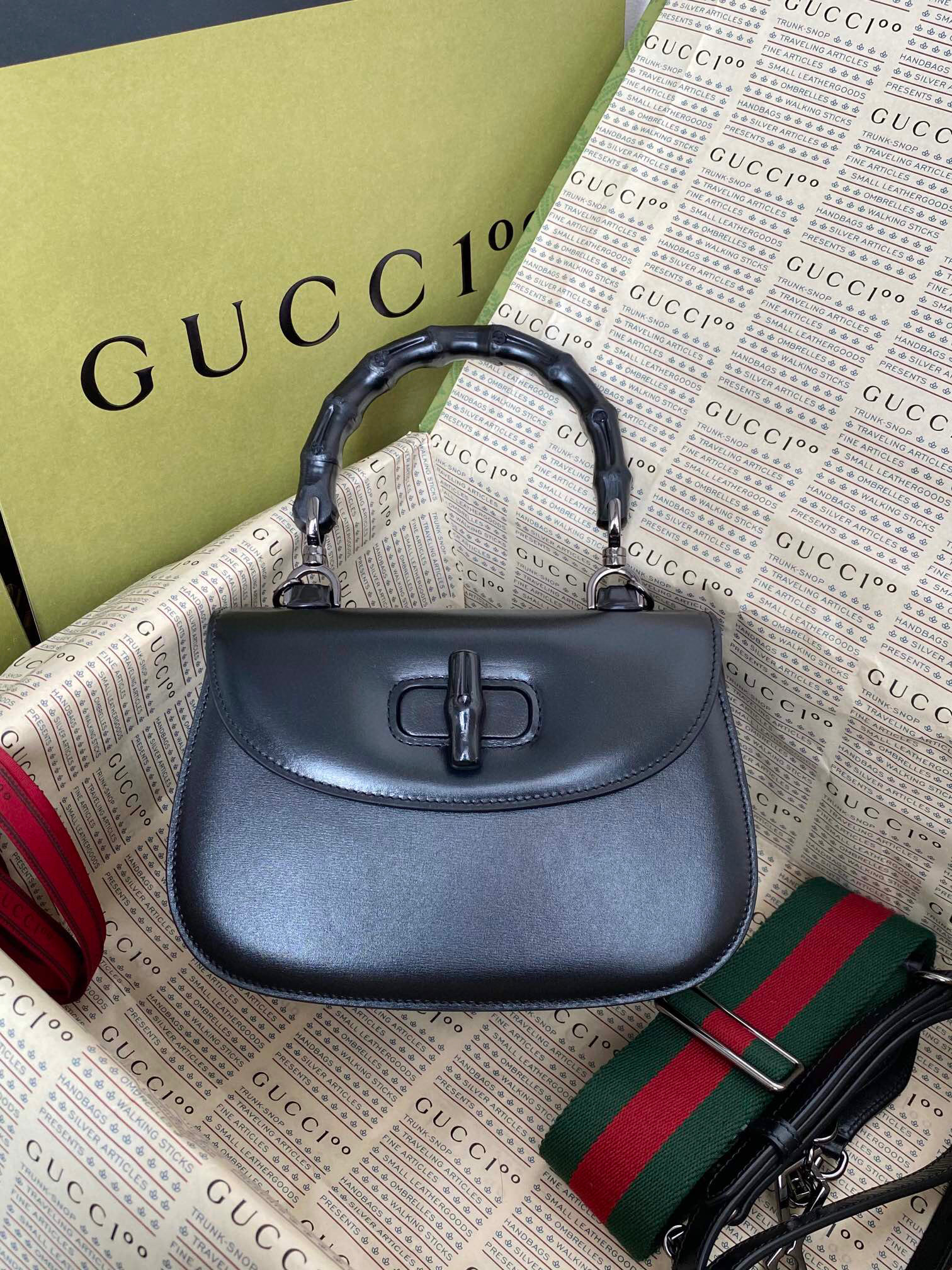 구찌 Gucci 675797 Bamboo Aria 뱀부 스몰 탑 핸들백 21cm