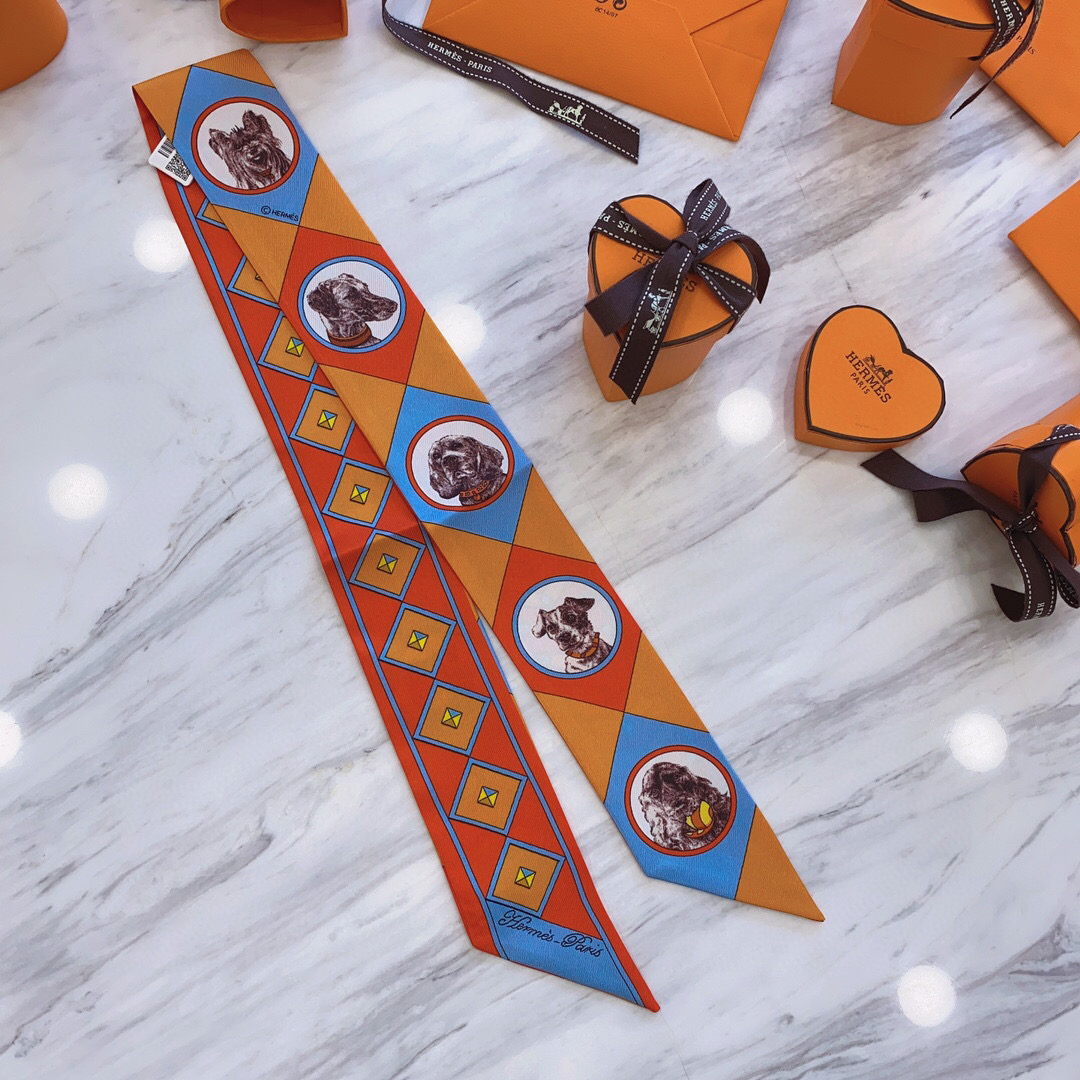 에르메스 Hermes twilly 실크 트윌리 오렌지