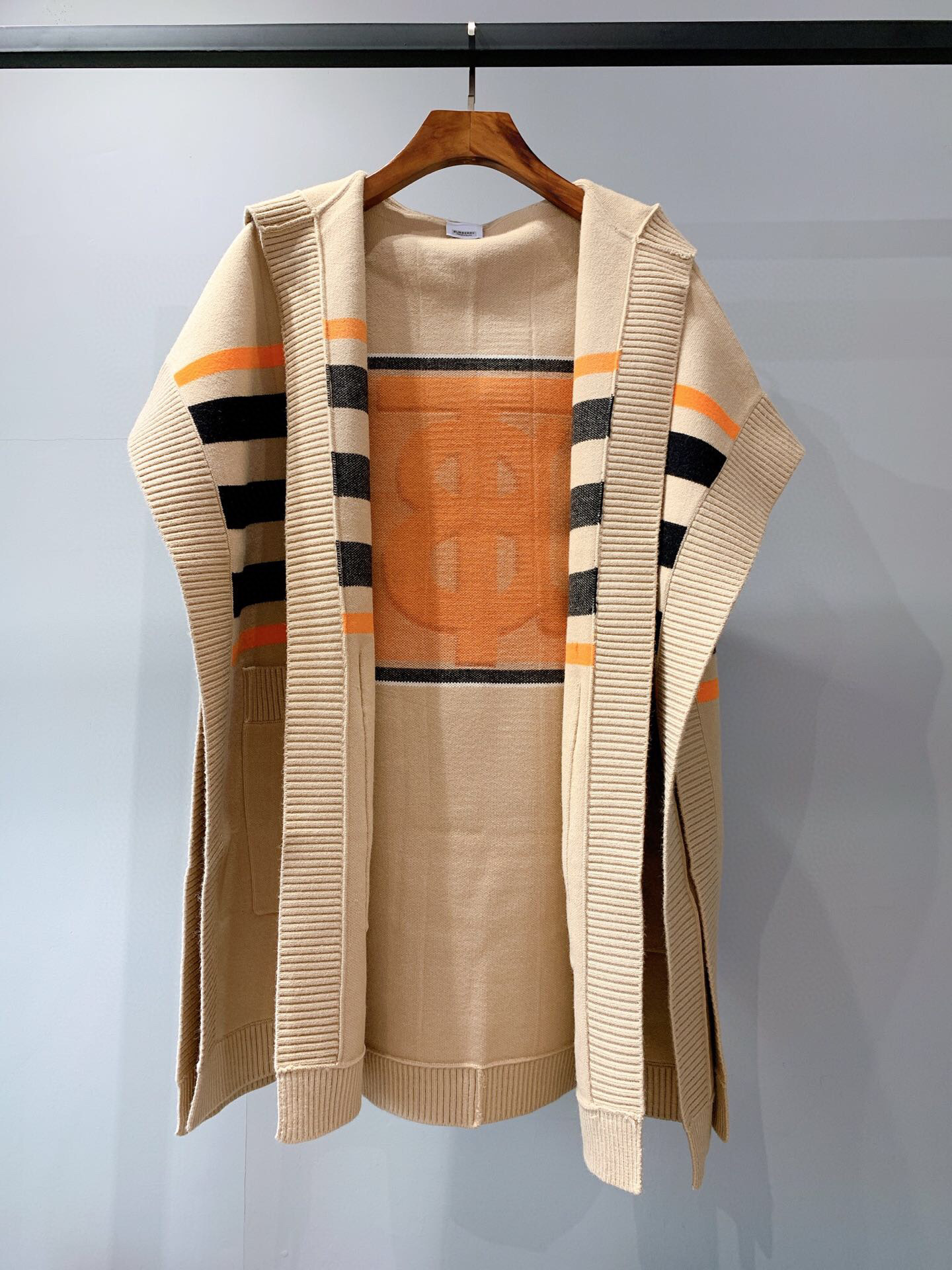 버버리 Burberry 울 캐시미어 후드 케이프