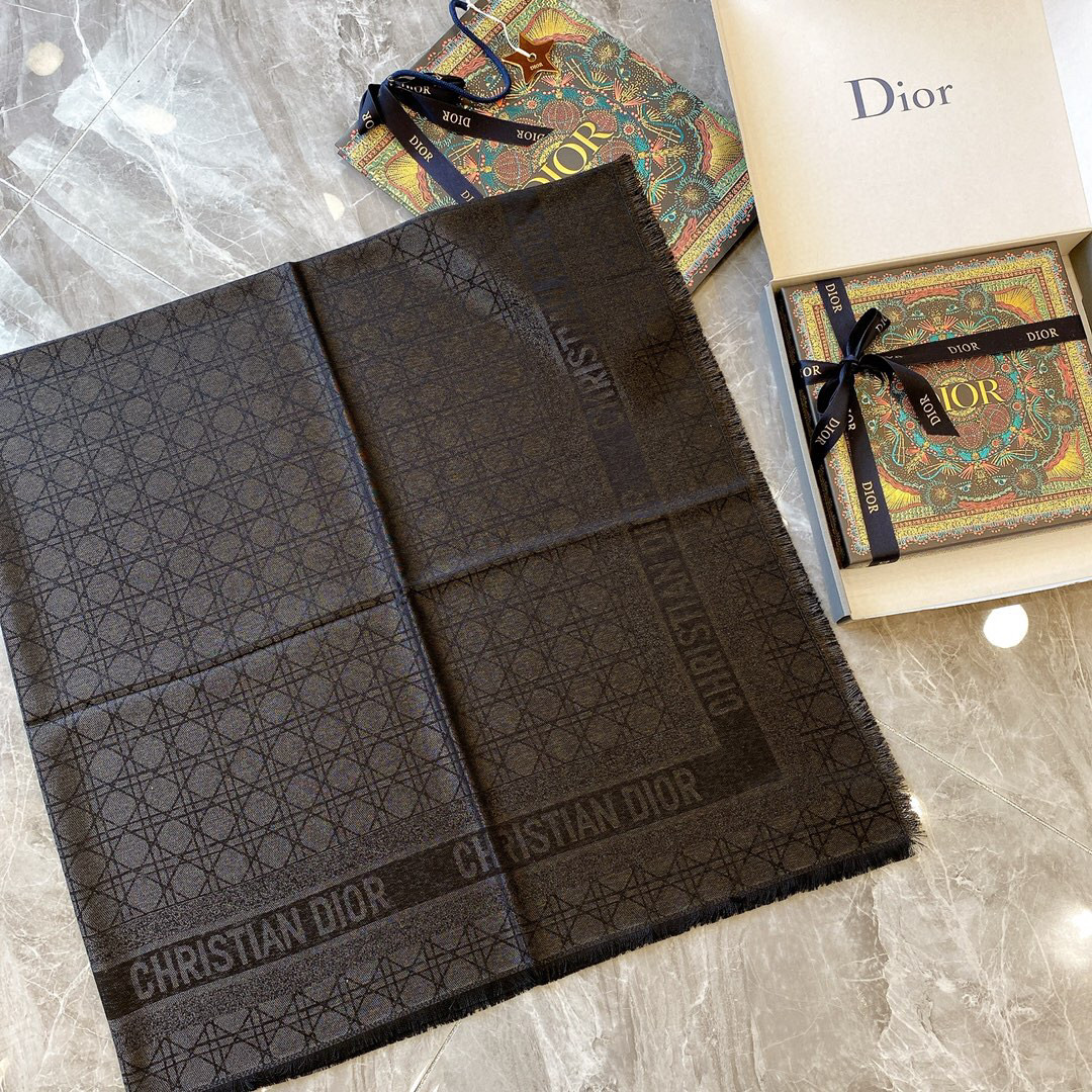 디올 Dior 스카프 블랙 140cm