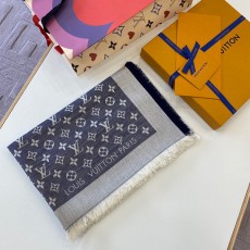 루이비통 LouisVuitton M71376 MONOGRAM DENIM SHAWL 스카프 블루 140cm