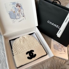 샤넬 CHANEL 캐시미어 모자 화이트