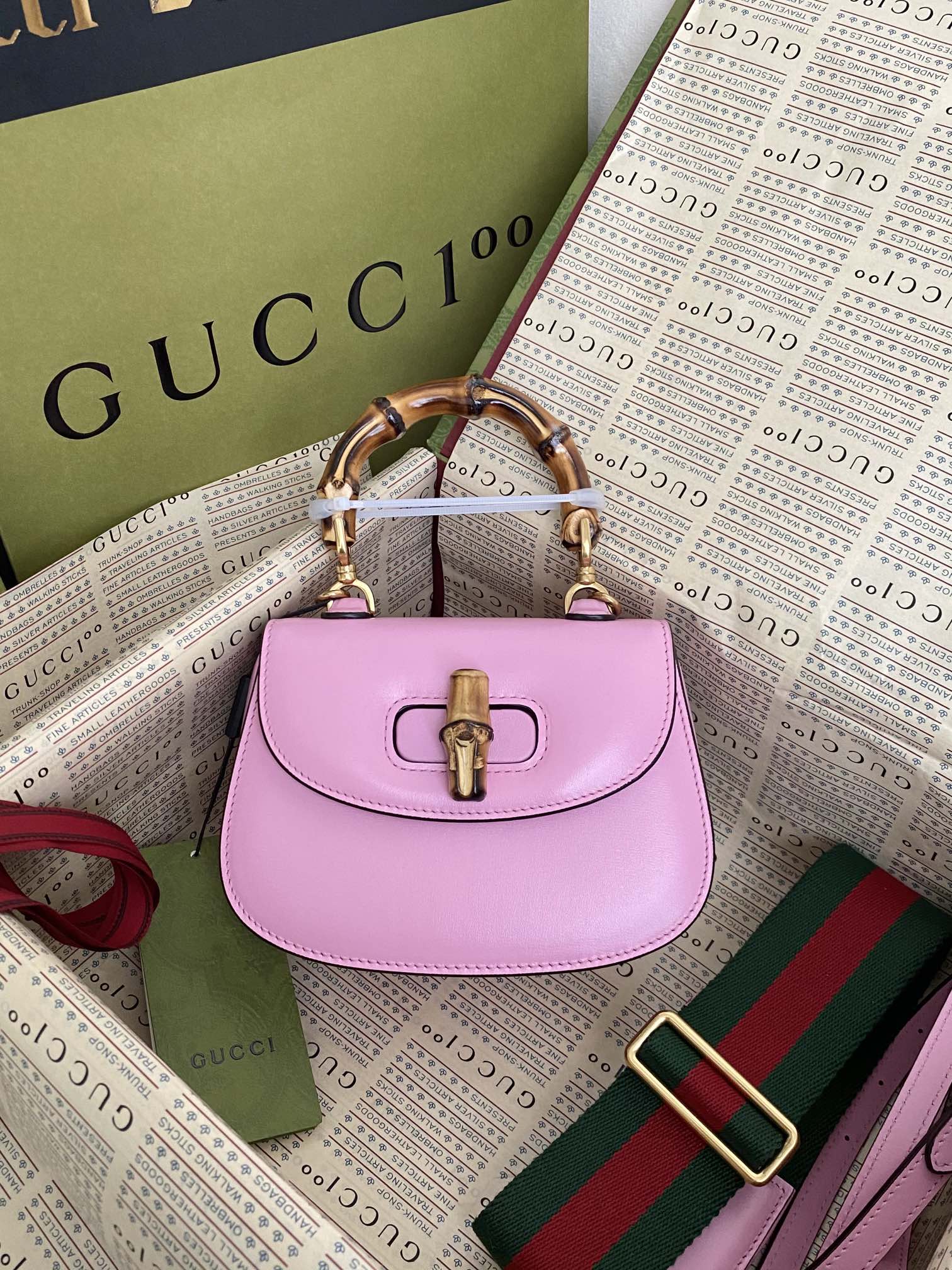 구찌 Gucci 686864 Bamboo Aria 뱀부 미니 탑 핸들백 17cm