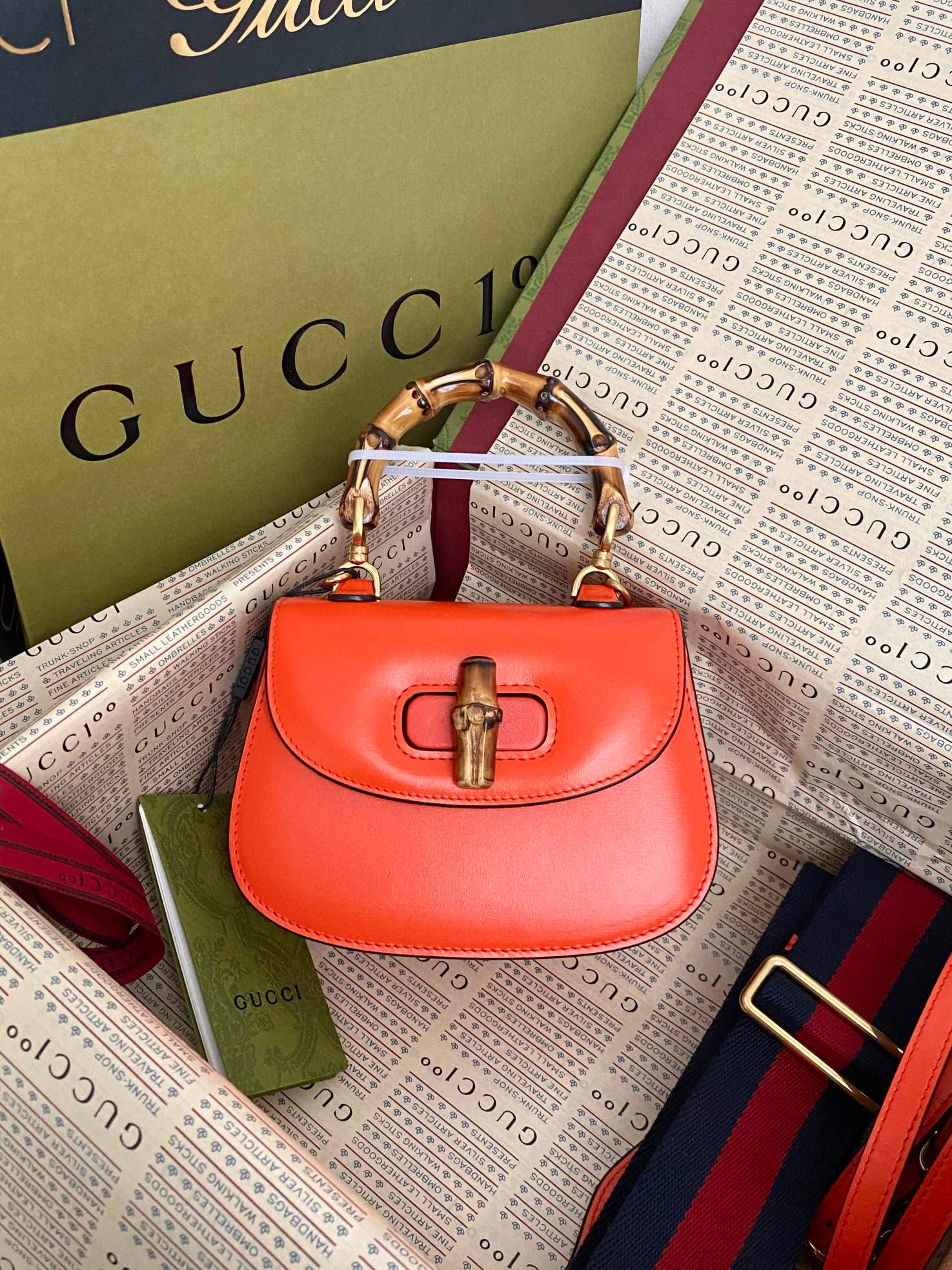 구찌 Gucci 686864 Bamboo Aria 뱀부 미니 탑 핸들백 17cm