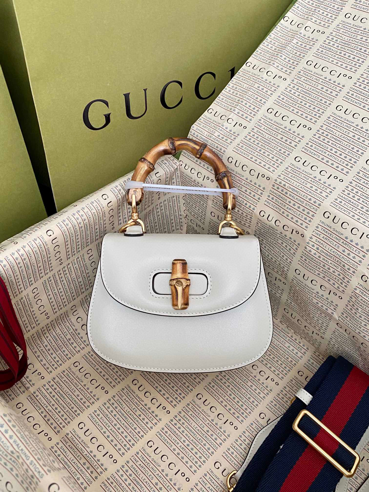 구찌 Gucci 686864 Bamboo Aria 뱀부 미니 탑 핸들백 17cm