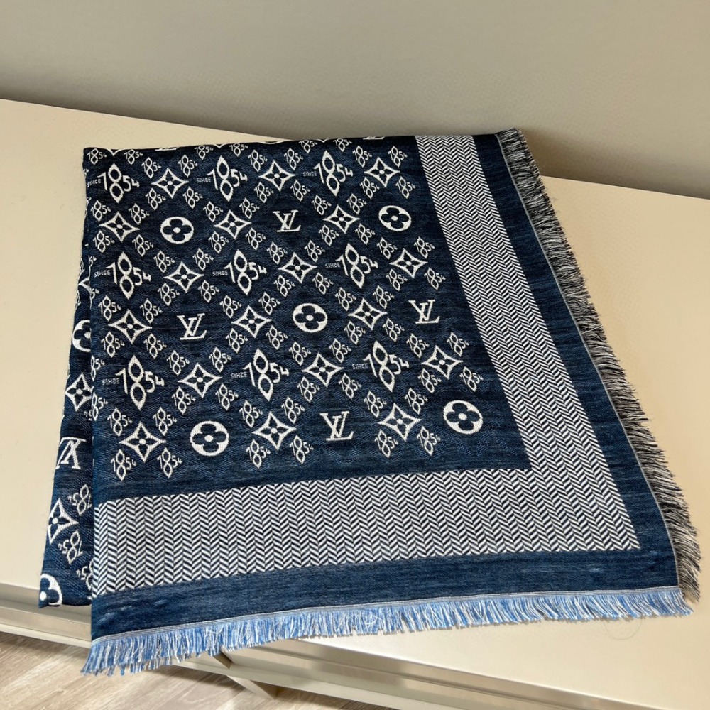 루이비통 Louis Vuitton MP2823 Since 1854 MONOGRAM SHAWL 스카프 블루 142*142cm