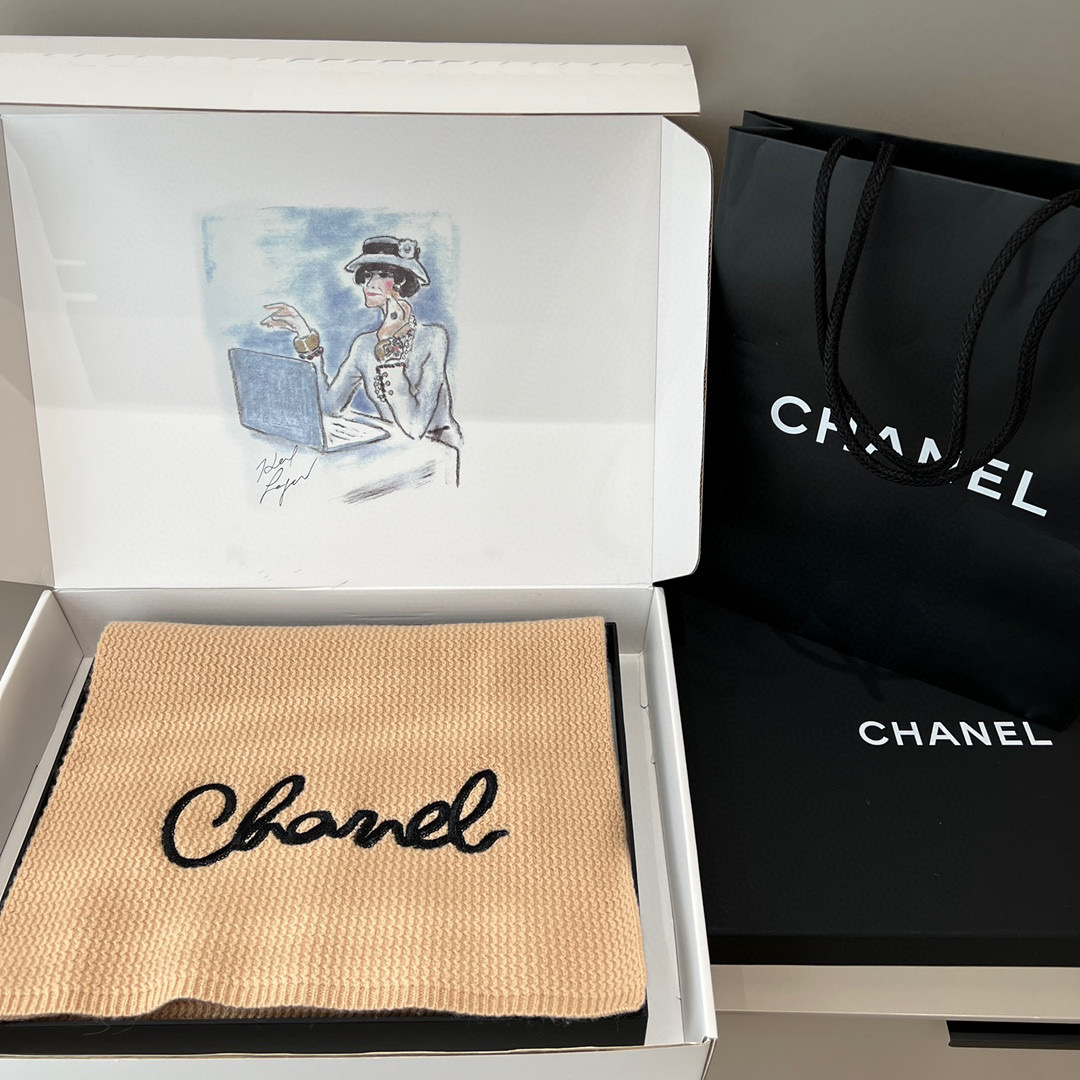 샤샤넬 CHANEL 캐시미어 목도리 3 피스 세트