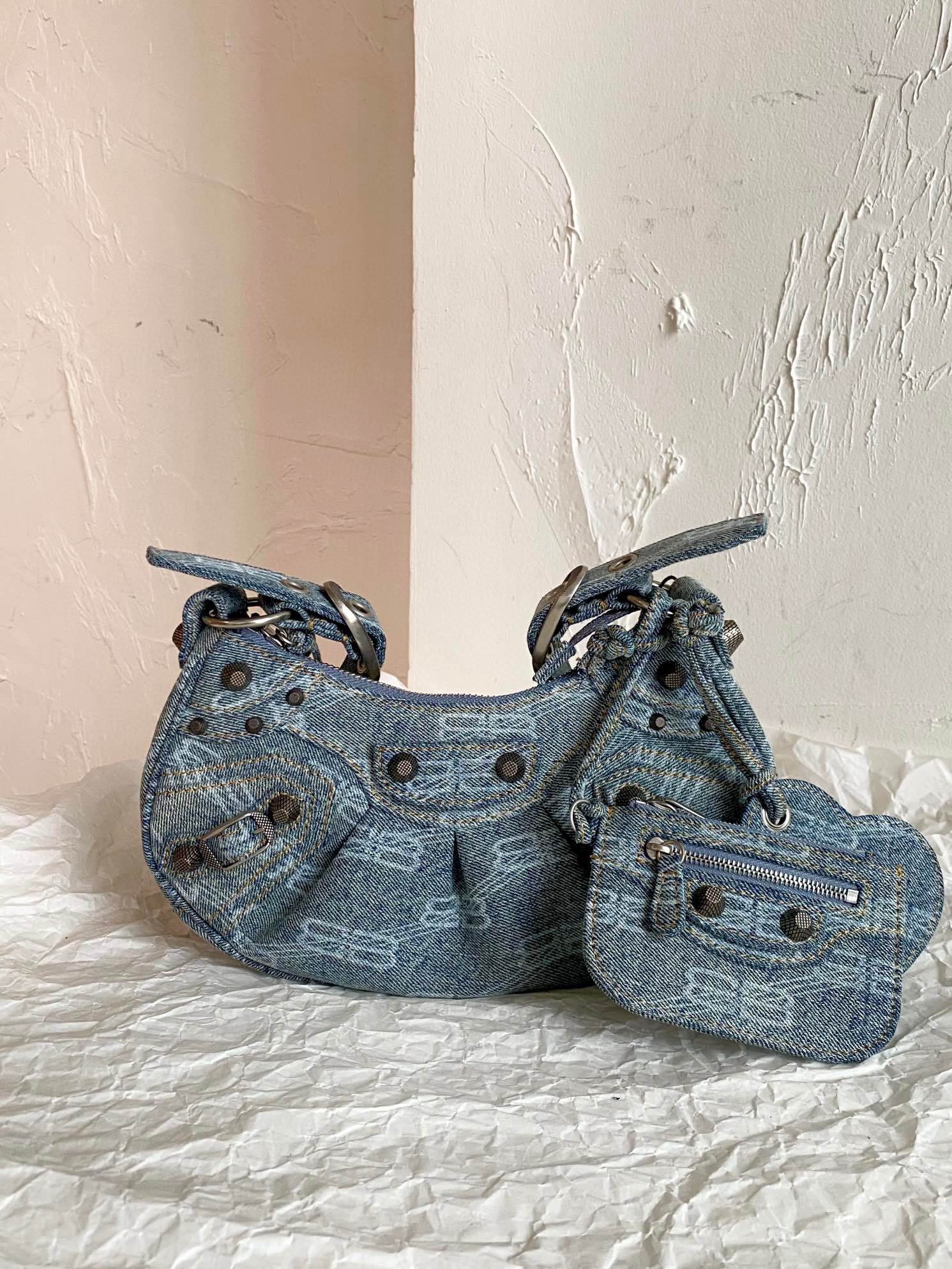 발렌시아가 Balenciaga LE CAGOLE XS 숄더백 671309 파란색의