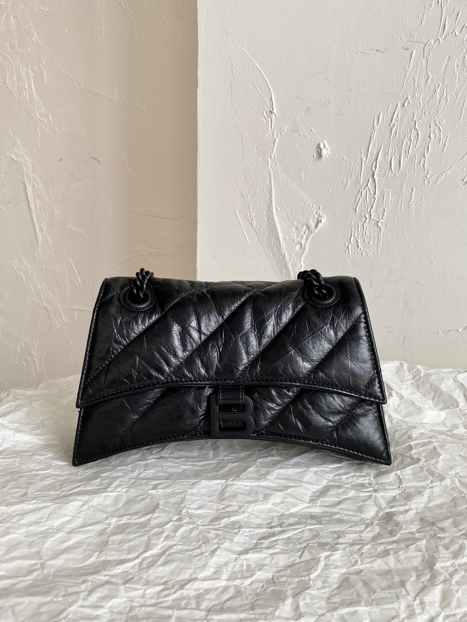 발렌시아가 Balenciaga CRUSH 스몰 체인백 716351 블랙
