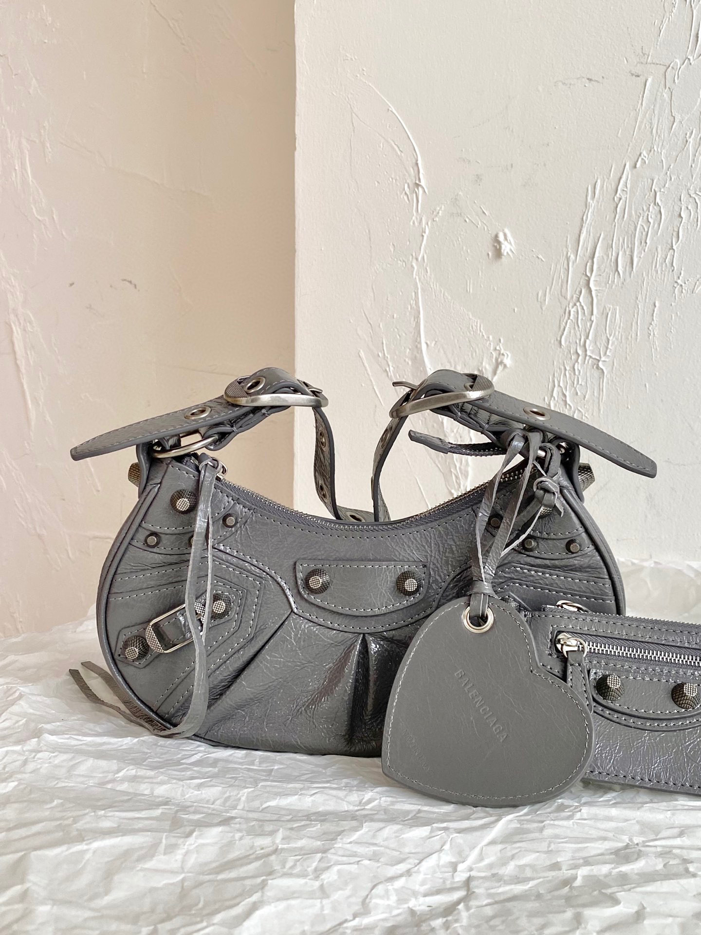 발렌시아가 Balenciaga LE CAGOLE XS 숄더 백 671309 그레이
