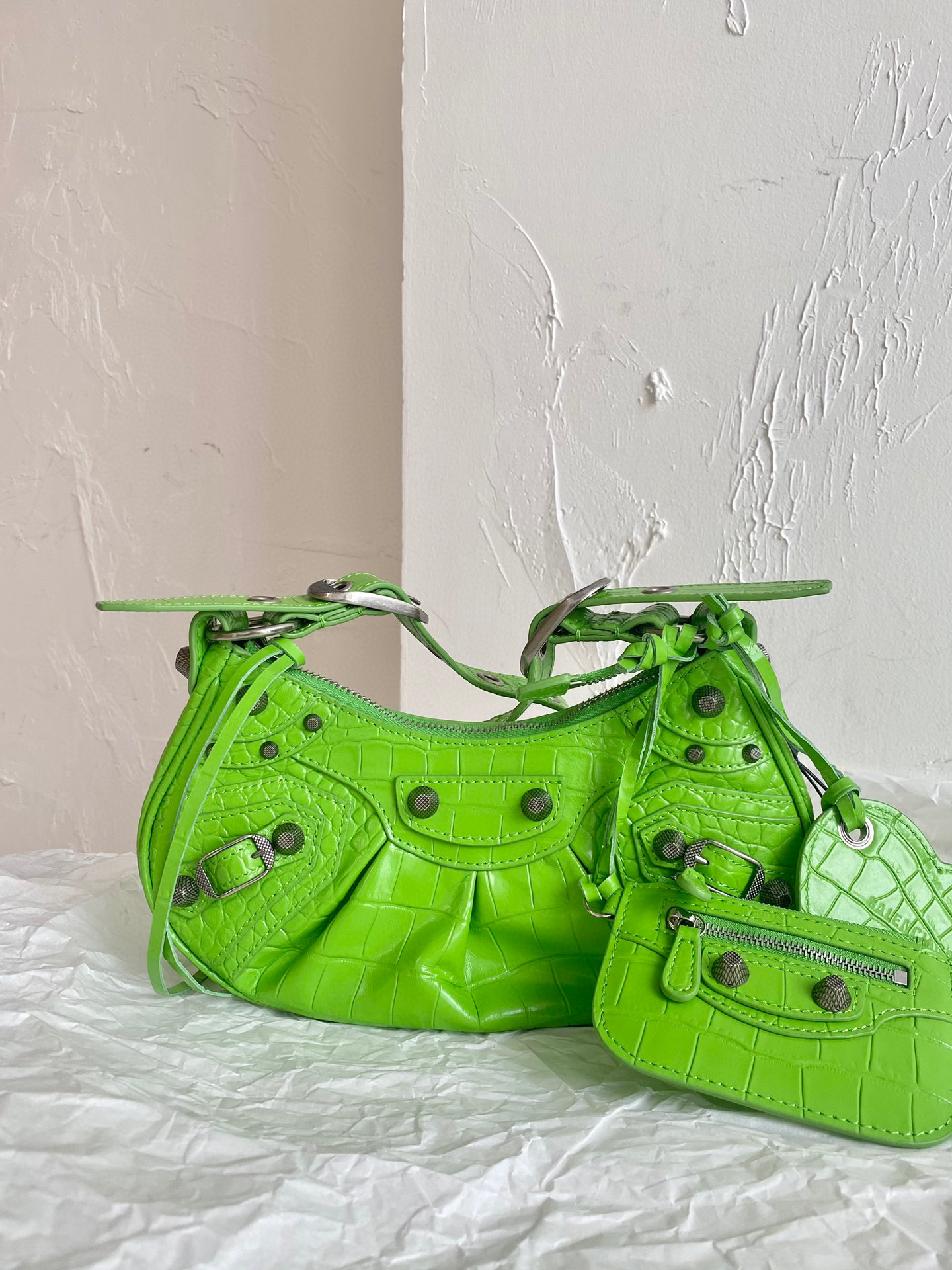 발렌시아가 Balenciaga LE CAGOLE XS 숄더백 671309 그린