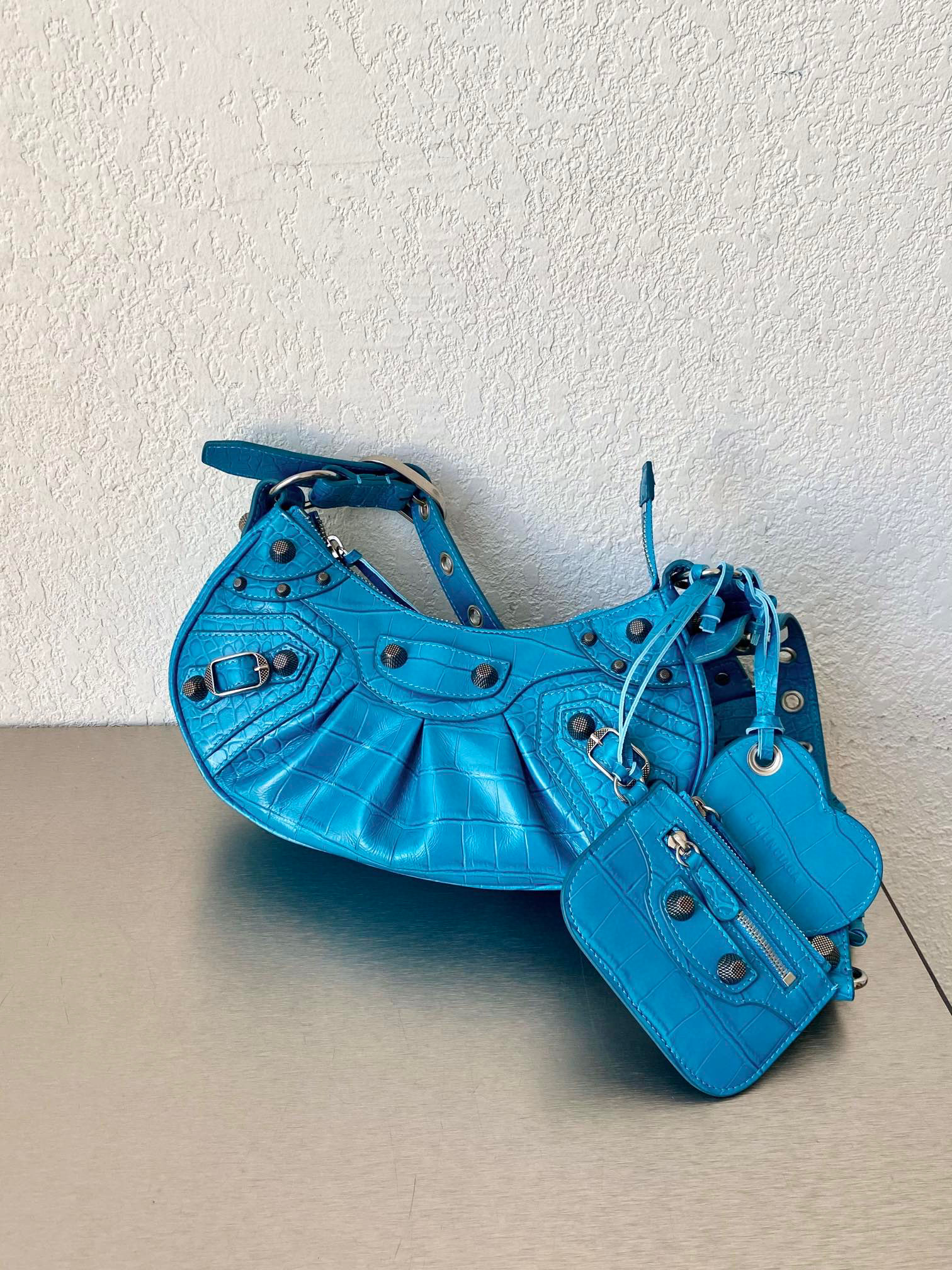 발렌시아가 Balenciaga LE CAGOLE XS 숄더백 671309 블루