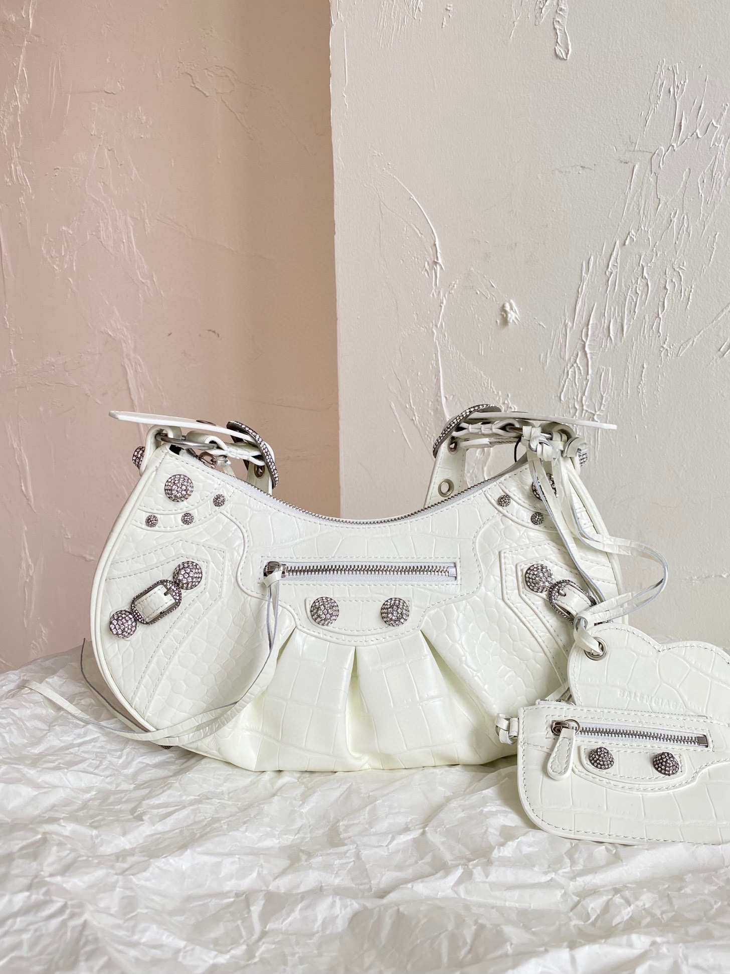 발렌시아가 Balenciaga LE CAGOLE MINI 체인백 671307 화이트