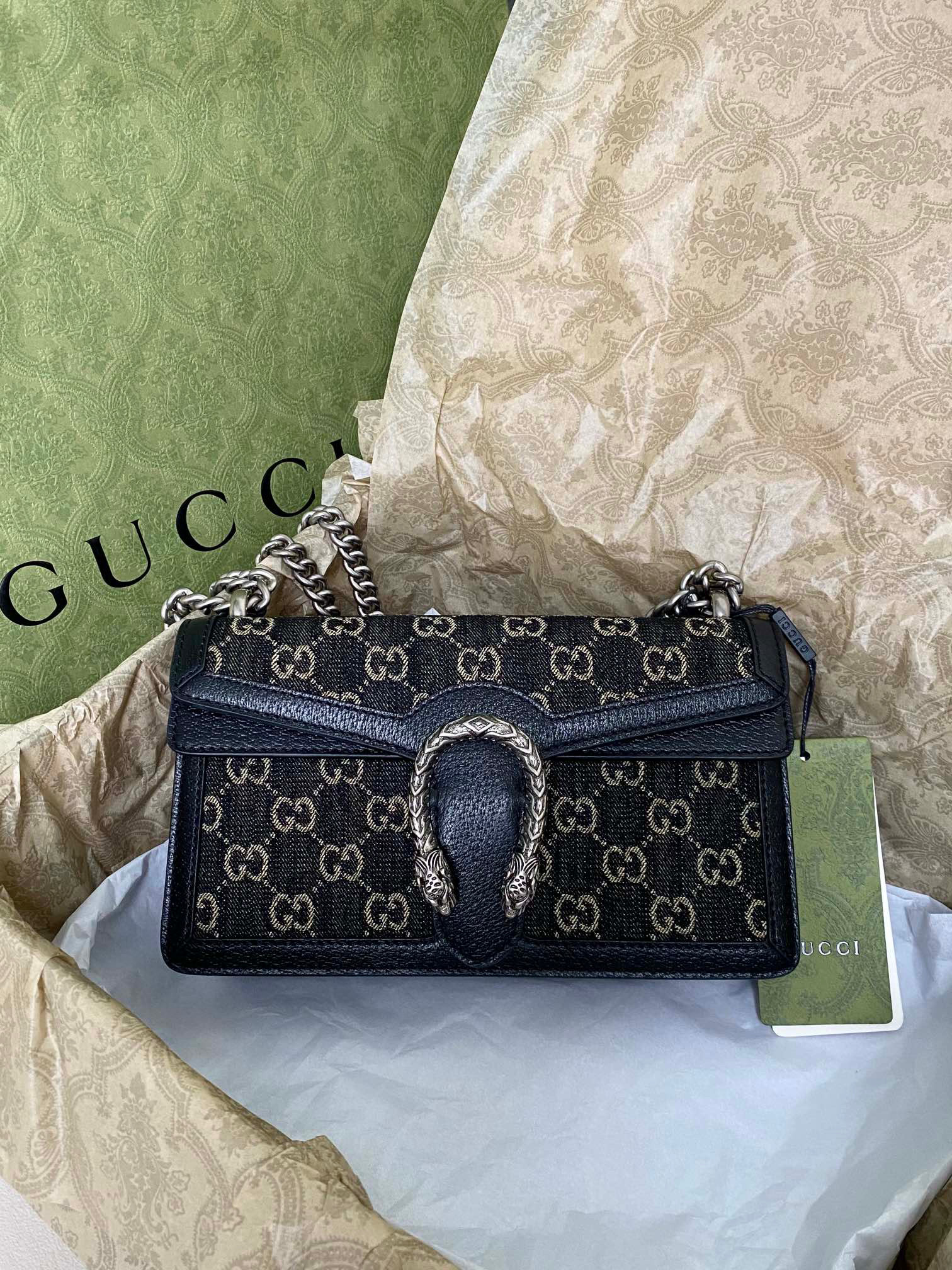 구찌 Gucci Dionysus 스몰 GG 숄더백 499623 블랙