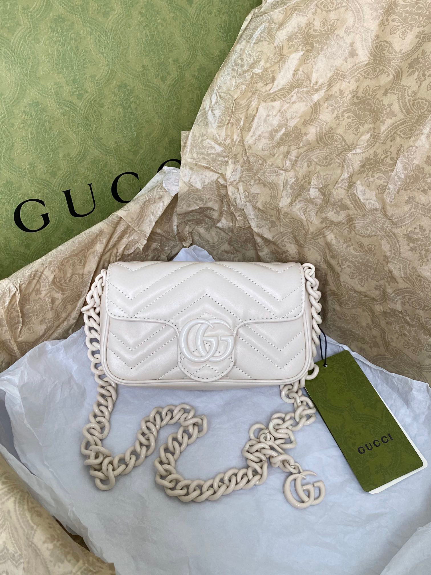 구찌 Gucci GG Marmont 벨트백 699757 화이트