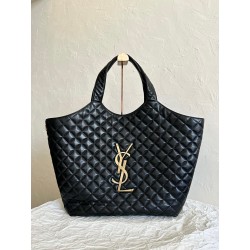 생로랑 Saint Laurent 698651퀼트 처리된 램스킨 소재의 ICARE 맥시 쇼퍼백 58cm