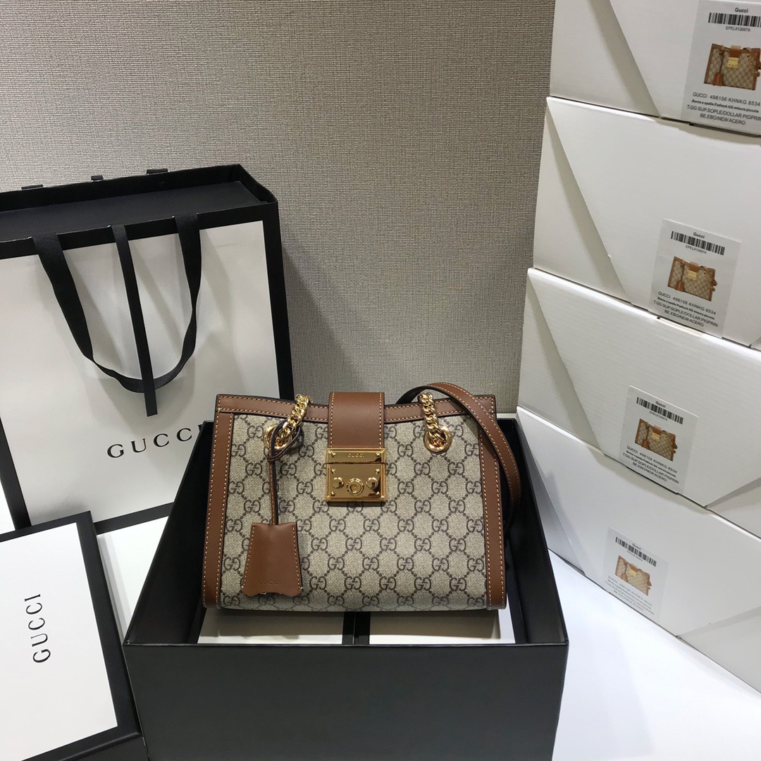 구찌 Gucci 498156 Padlock [패들락] GG 수프림 캔버스 숄더백 26CM