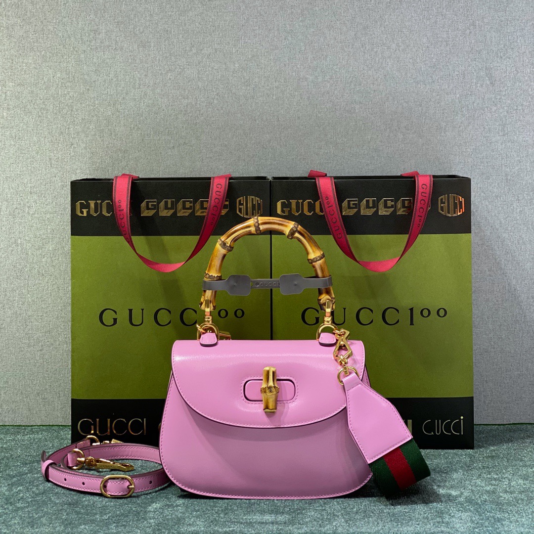 구찌 Gucci 675797 Bamboo Aria 뱀부 스몰 탑 핸들백 21CM