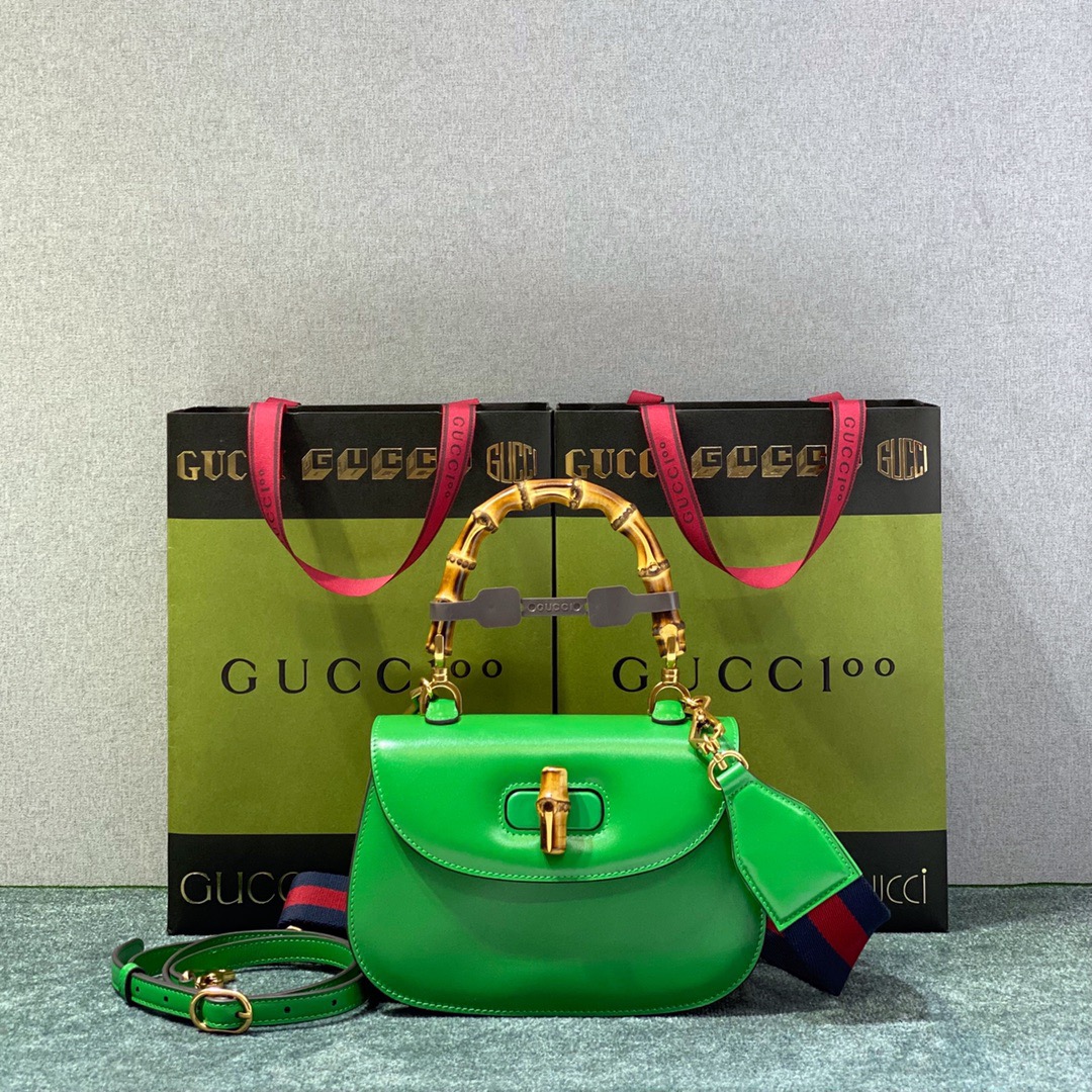 구찌 Gucci 675797 Bamboo Aria 뱀부 스몰 탑 핸들백 21CM