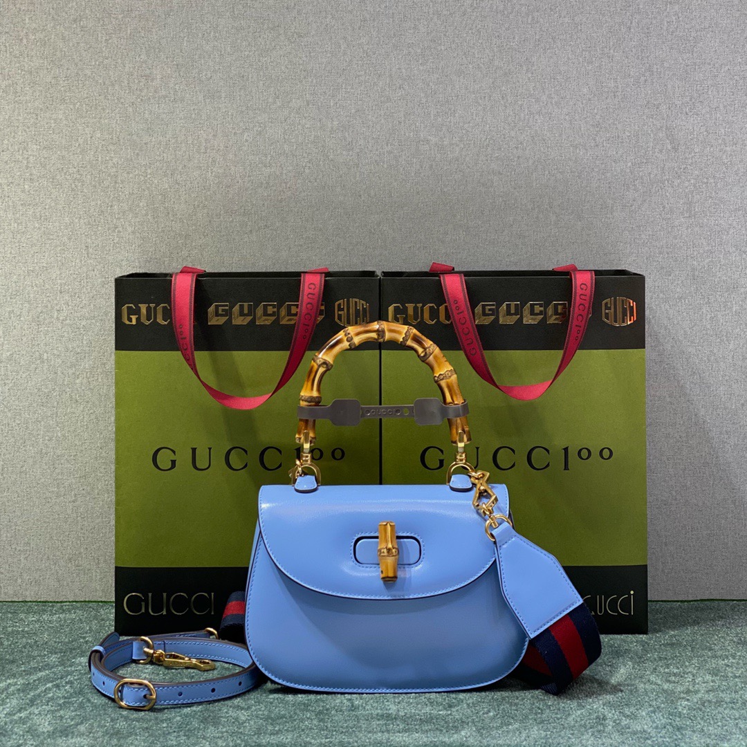 구찌 Gucci 675797 Bamboo Aria 뱀부 스몰 탑 핸들백 21CM