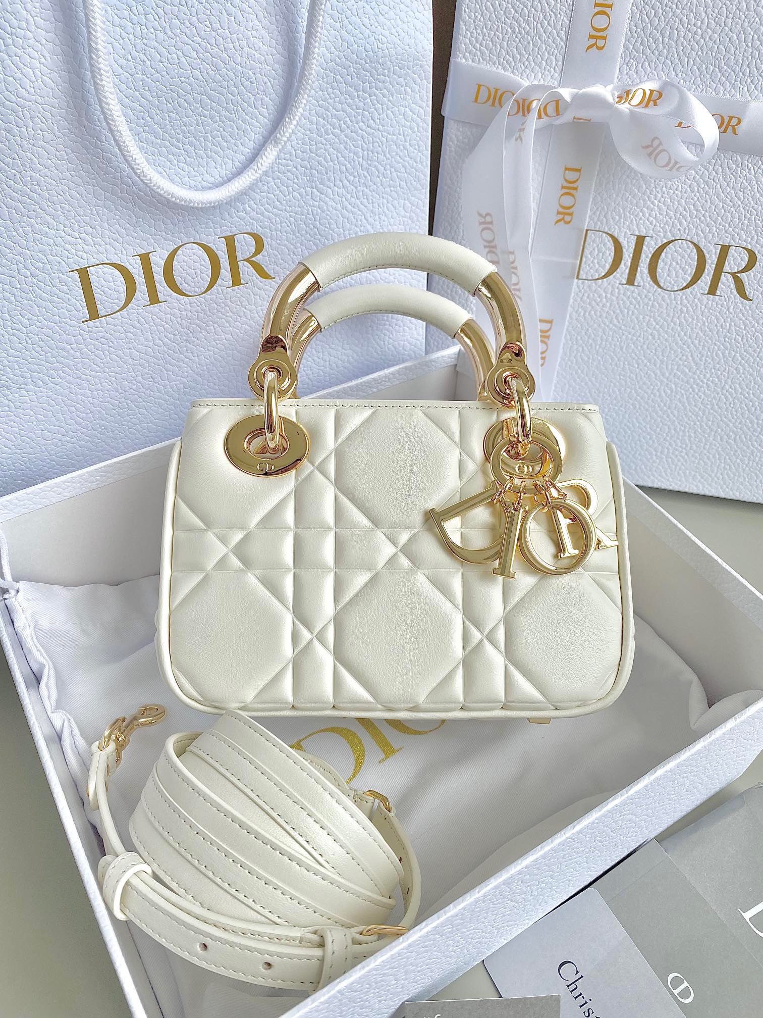 디올 Dior Lady 95.22 탑 핸들백 19CM