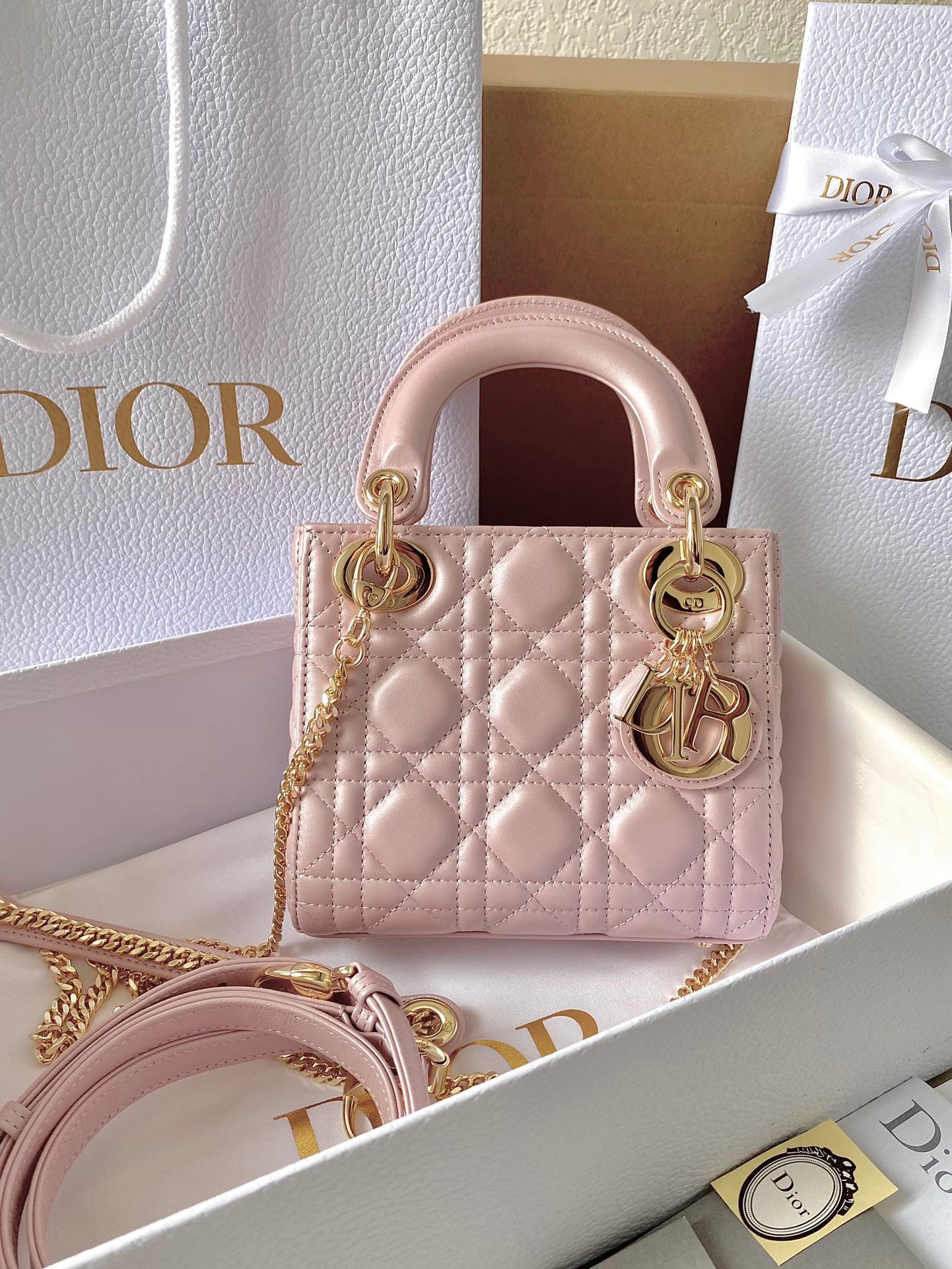 디올 Dior Lady 탑 핸들백 17CM