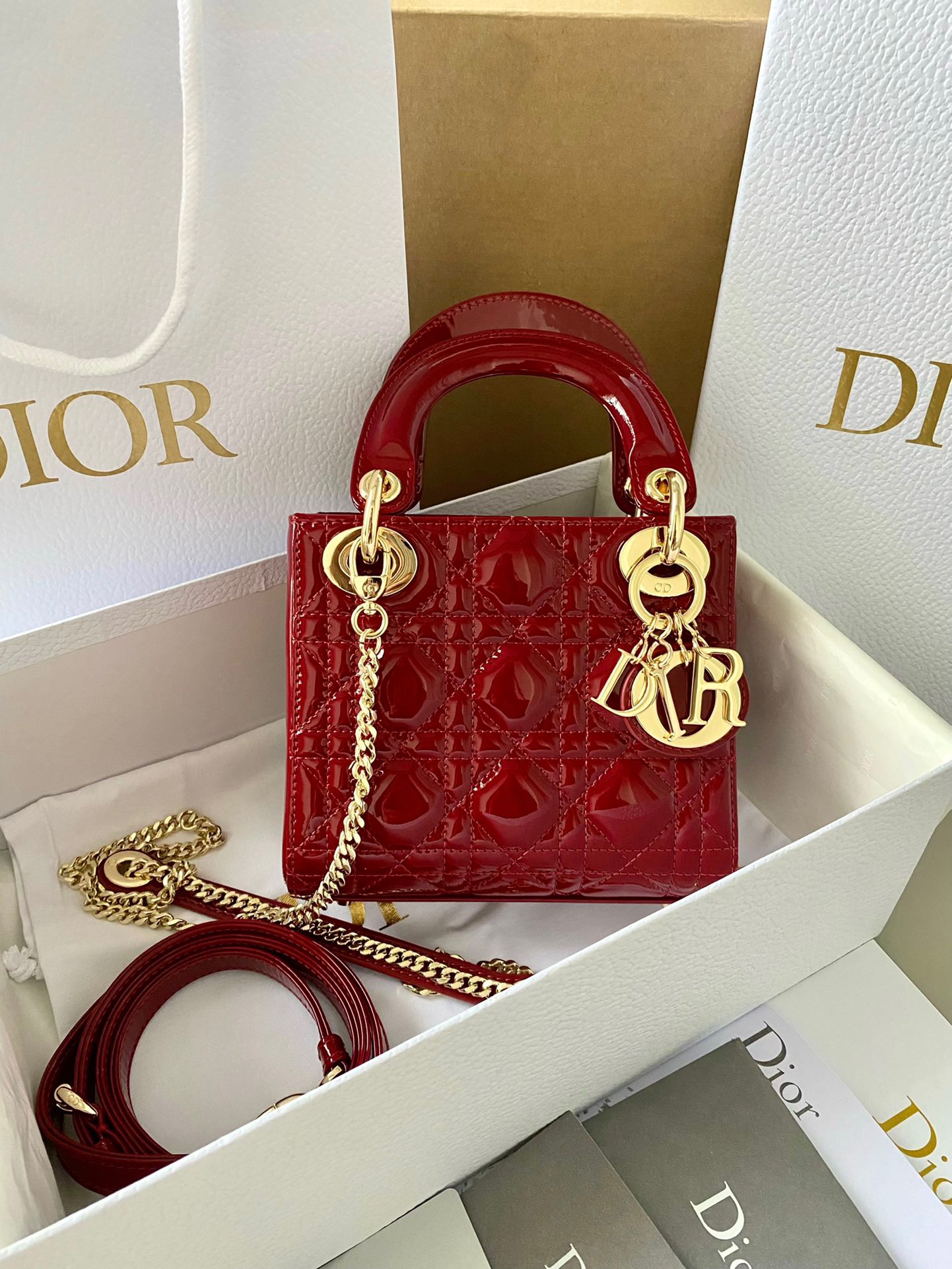 디올 Dior Lady 탑 핸들백 17CM