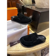 Hermes Go Mule 에르메스 고 뮬 스웨이드 카프스킨 & 느와르