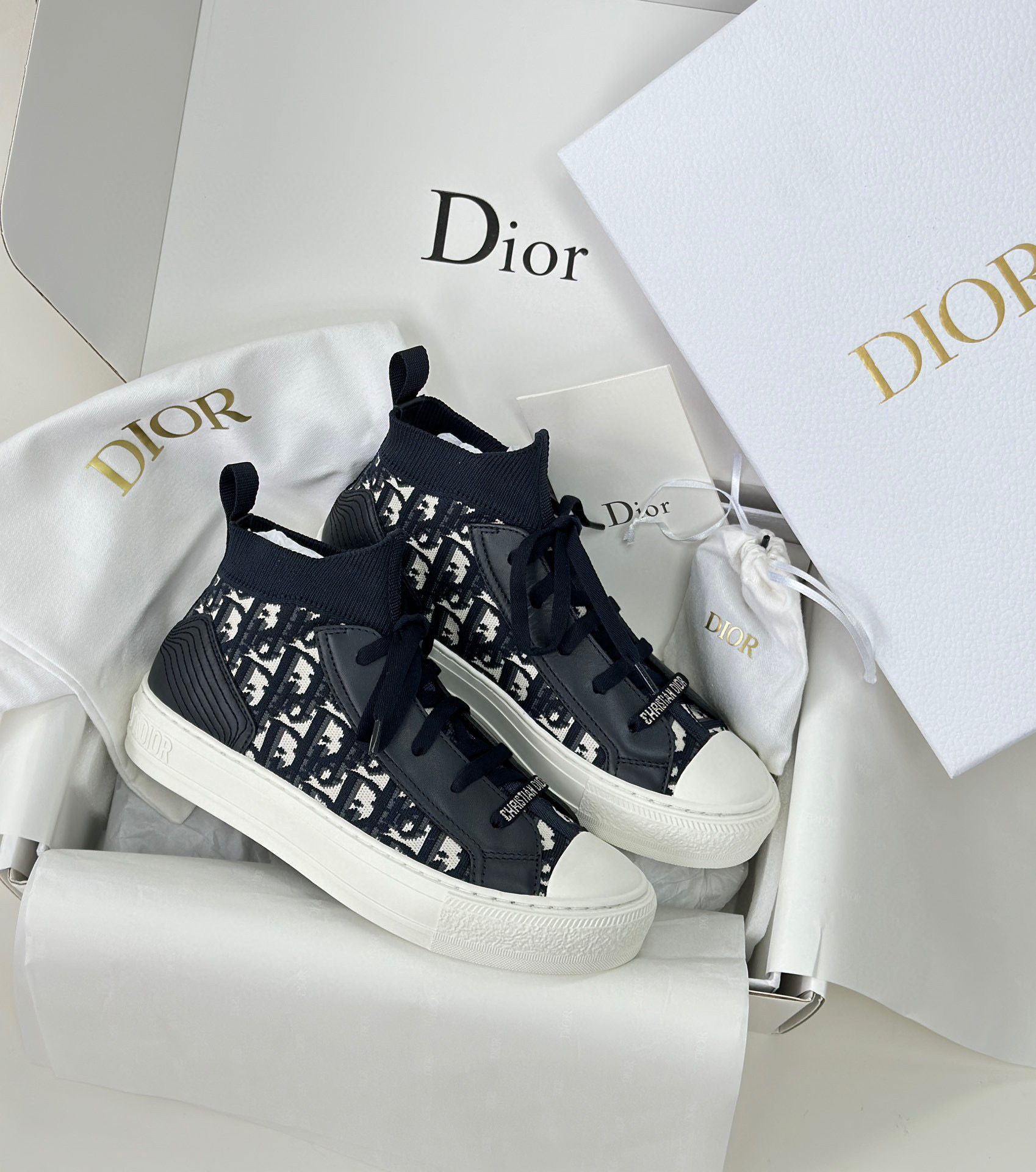 디올 Dior 워크앤디올 스니커즈 테크니컬 메쉬 딥 블루 디올 오블리크