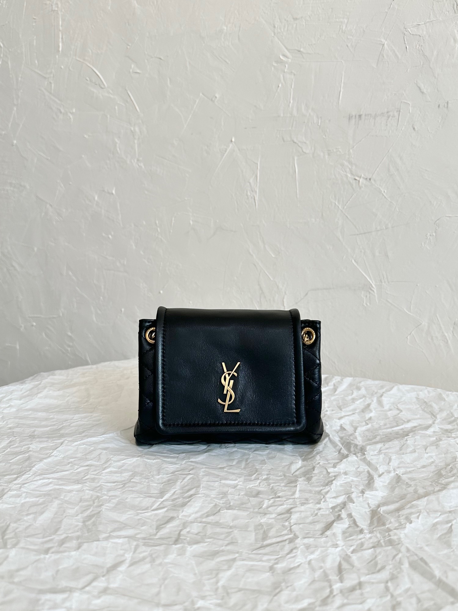 생로랑 Saint laurent/YSL 672738 램스킨 미니 노리타 블랙 18CM