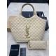생로랑 Saint laurent/YSL 698651 이카레 맥시 쇼핑 백 퀼티드 누벅 스웨이드 베이지 58CM