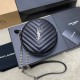 생로랑 Saint laurent/YSL 610436 쉐브론 퀼티드 그랑 드 뿌드르 엠보스 레더 바이닐 라운드 카메라백  17CM