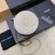 생로랑 Saint laurent/YSL 610436 쉐브론 퀼티드 그랑 드 뿌드르 엠보스 레더 바이닐 라운드 카메라백  17CM