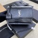 생로랑 Saint laurent/YSL 442906 선셋 미디움 체인 갑 크로커다일 엠보스 샤이니 레더 느와르 22CM