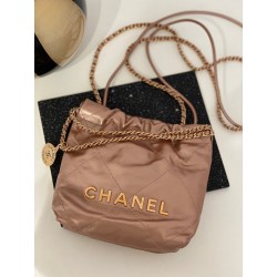 샤넬 CHANEL AS3980 22 미니 핸드백 샤이니 카프스킨 & 골드 메탈 23CM