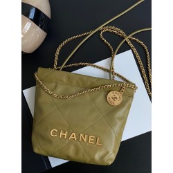 샤넬 CHANEL AS3980 22 미니 핸드백 샤이니 카프스킨 & 골드 메탈 23CM