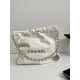 샤넬  CHANEL AS3260 22 스몰 핸드백 샤이니 카프스킨 & 실버 메탈 화이트 35CM