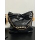 샤넬  CHANEL AS3260 22 스몰 핸드백 샤이니 카프스킨 &  골드 래커드 메탈 블랙  35CM