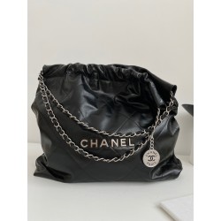 샤넬 CHANEL AS3261 22 미디움 핸드백 샤이니 카프스킨 &  실버 메탈 39CM