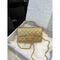 샤넬 CHANEL AS2431B 핸들 장식의 미니 플랩백  & 골드 메탈 20CM